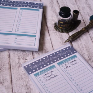 Notizblock Packliste Roadtrip