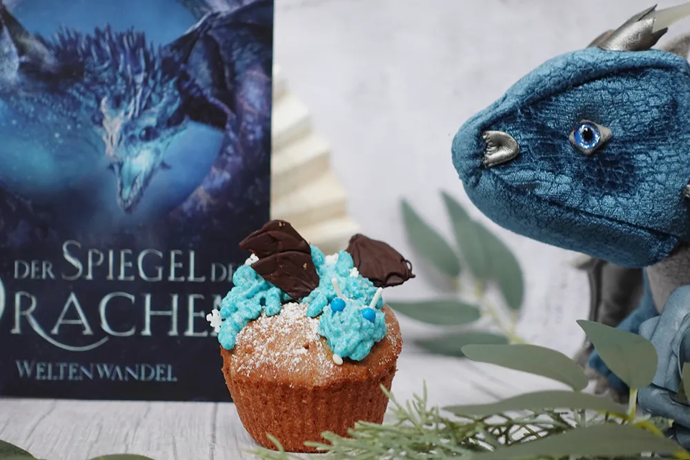 Drachen Cupcakes Rezept mit Eisdrachen vegan