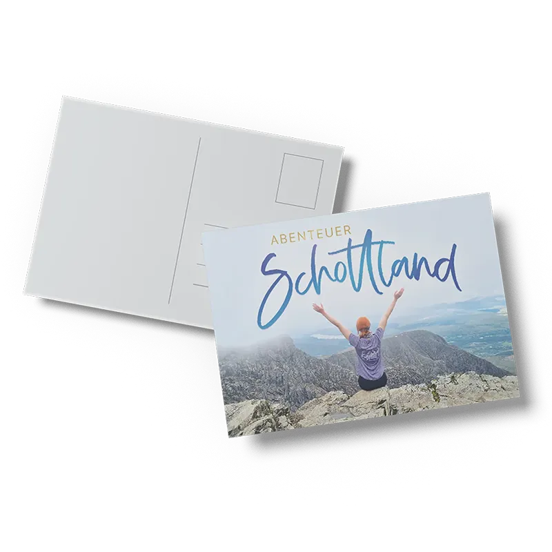 Postkarte Schottland Liebesroman Crowdfunding Postkarte Schottland Liebesroman Crowdfunding