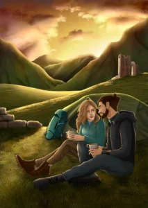 West Highland Love Charakterillustration von Emilia und Scott