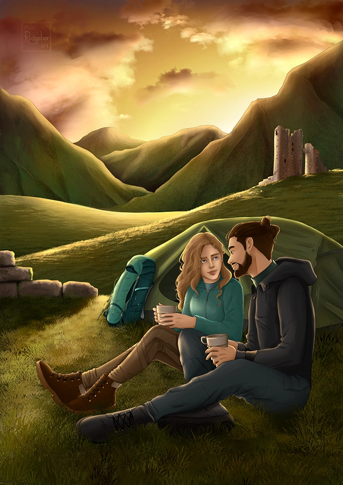 West Highland Love Charakterillustration von Emilia und Scott