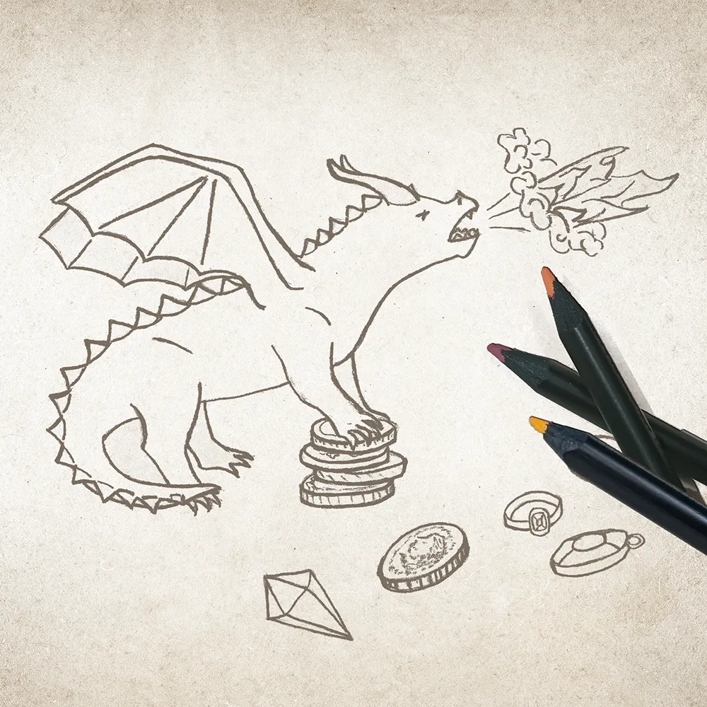 Kompendium Ausmalbild Feuerzwerg