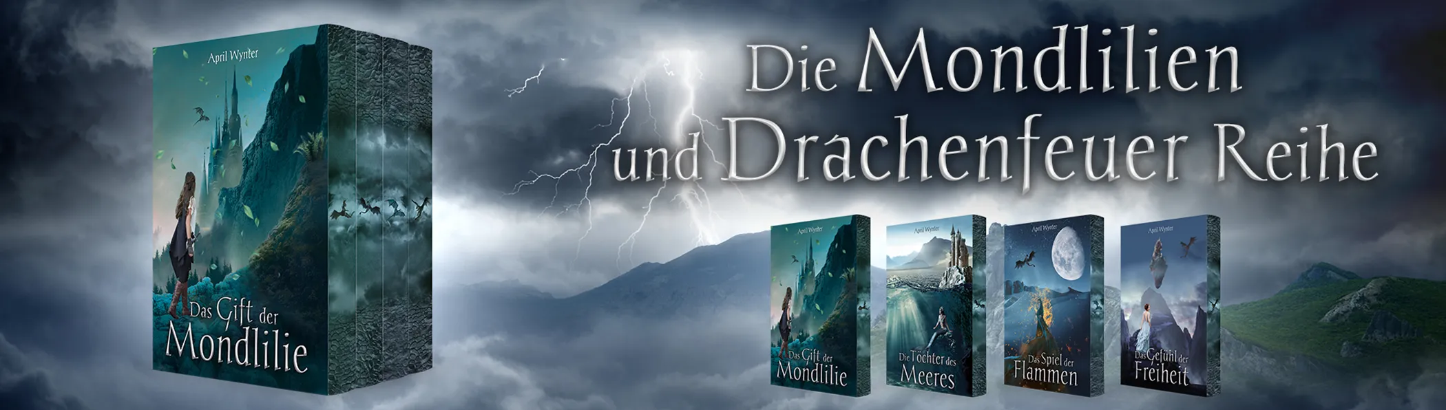 Banner Mondlilien und Drachenfeuer Reihe komplett mit Farbschnitt